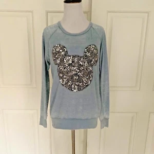 SUDADERA DISNEY AZUL XS EMBELLECIDA MICKEY ICON ENCAJE MANGA LARGA - Imagen 1 de 5