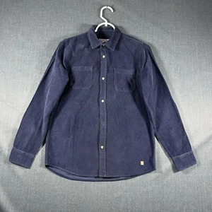 Zara Boys Button Down Shirt Dark Blue Long Sleeve Corduroy Size 11-12 - Picture 1 of 10