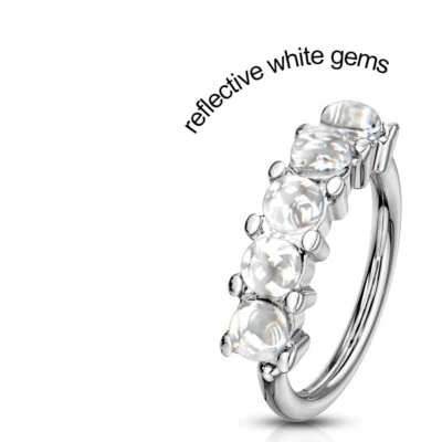 Pendientes de cartílago nariz aro gemas grandes hélice torre daith tragus anillo caracola orbital Foto 1 de 4