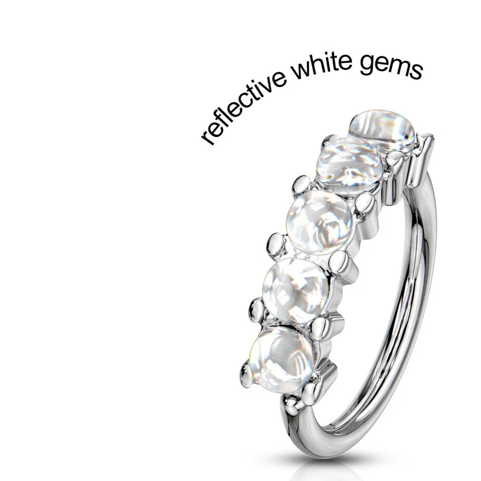 Pendientes de cartílago nariz aro gemas grandes hélice torre daith tragus anillo caracola orbital Foto 1 de 4