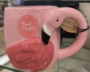 Lang Hand Painted Pink Flamingo Ceramic Mug NWT - Picture 1 of 2