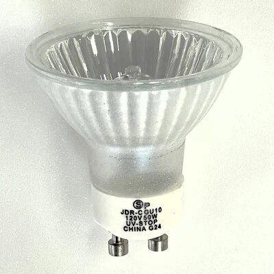 S3519 Satco 50W 120V MR16 GU10 Flood JDR/GU10 Flood Bulb Clear Covered Glass - Image 1 of 4