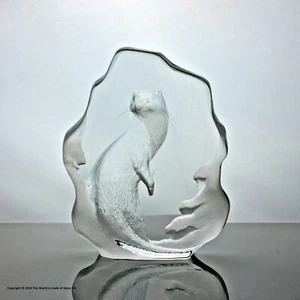 Mats Jonasson for Maleras of Sweden Otter glass "ice" sculpture - Picture 1 of 5