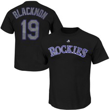Charlie Blackmon #19 Colorado Rockies Majestic Men's Black Name & Number T-Shirt
