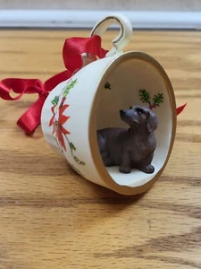 Dachshund Doxie Dog Teacup Holiday Christmas Ornament Pet Gift With Original Box - Picture 1 of 8