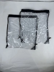 2er-Pack Durchsichtig Cinch Rucksack Kordelzug Tasche Konzert Sportstadion Event - Bild 1 von 2