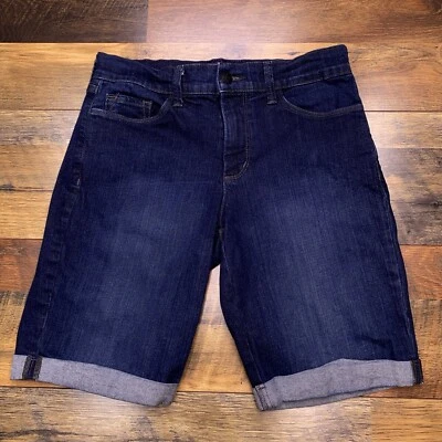 Bermudas NYDJ 6 Petite Azul tiro medio elásticas Foto 1 de 4