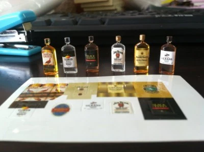 6 Dollhouse Miniature 1:12 Wine Whiskey Bottles Set Shop Pub Bar Drink Accessory - Image 1 of 4