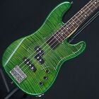 Provision Used Custom Order Pj Bass 5A Flame Maple Top See Through Green
