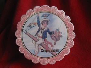 Vintage Collector's Small Victorian Sailor Pictured Candy Box - 1983 - Hong Kong - Picture 1 of 12
