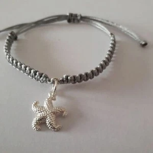 Pulsera estrella de mar macramé hecha a mano 925 símbolo joyería - NUEVO - Imagen 1 de 1