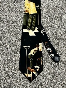 Van Heusen 1993 Norman Rockwell Silk Necktie Tie Before the Shot Doctor - Picture 1 of 4