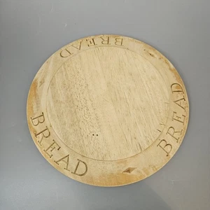 Wooden Carved Round Bread Board Cutting Chopping Rustic 30cm - Picture 1 of 17