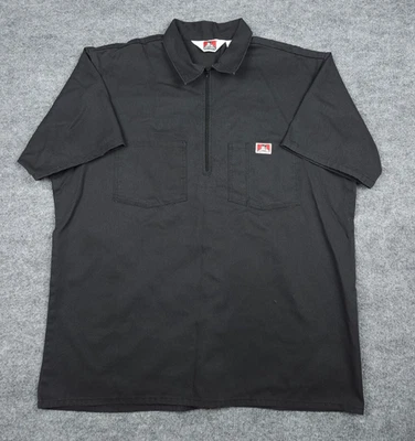 Camisa Ben Davis De Colección Para Hombre XL Negra Ropa de Trabajo Hecha en EE. UU. 1/2 Cremallera * Foto 1 de 4