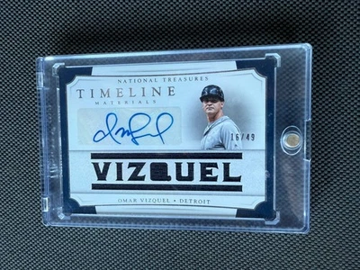 Panini National Treasures Omar Vizquel Timeline Materials 2017 automático 16/49 Foto 1 de 2
