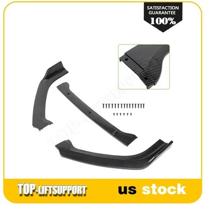 3pcs For Nissan for Altima 2019-2020 Carbon Fiber Look Front Bumper Lip Body Kit Foto 1 de 4