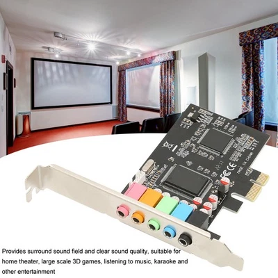 Pcie 5.1 Sound Card 6 Channel Surround Sound Playback Recording 24Bit 48Khz HEN - Image 1 of 4