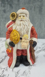 Weihnachtsmann handbemalte Figur Puppe Herold Porzellan Sammlerstück 6" große Trommel - Bild 1 von 5