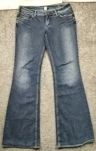 Silver Jeans Damen 33x35 Blau Dark Wash Aiko Bootcut Denim Hose - Bild 1 von 17