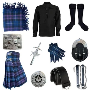Conjunto de 11 piezas de falda escocesa escocesa de tartán para hombre en 50 tartanes - Imagen 1 de 8