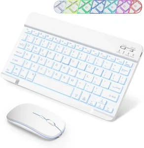 Portable Bluetooth Keyboard and Mouse with Backlight, Rechargeable Mini... - Picture 1 of 9