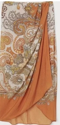 H&M - Paisley Faux Wrap Sarong Style Skirt- Size 8 - Image 1 of 4