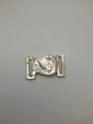 Abalone Shell Replacement Vintage Two Part 2-Piece Interlocking Belt Buckle - Image 1 of 4