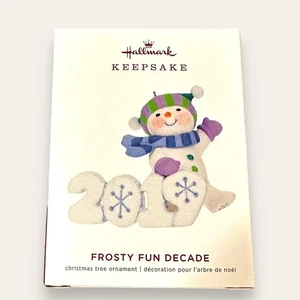 2019 Hallmark Frosty Fun Decade Snowman Ornament NIB - Picture 1 of 5
