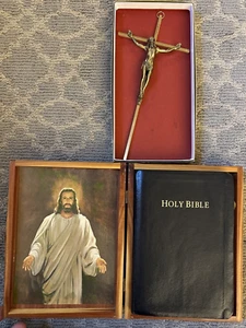King James Study Bible Nelson Words Of Christ In Red W/Box 1988 & Crucifix - Picture 1 of 17