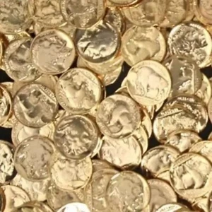 Roll 40 24K Gold Plate US Indian Head Buffalo Nickel Coin Antique Collection Lot - Picture 1 of 1