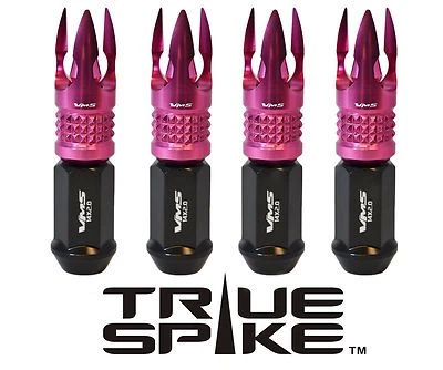 20 VMS 1/2" TUERCAS DE ACERO FORJADO CON PUNTAS DE POSEIDÓN ROSA PARA DODGE JEEP PLYMOUTH Foto 1 de 4