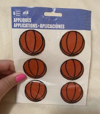 New! Basketball Iron On Appliqué Patch Badge With 6 Basketballs