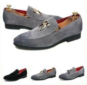 Mens Metal Rivet Tassel Casual Pumps Loafers Slip On Hairstylist Shoes Fashion r