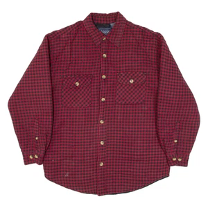 BASIC EDITIONS Quilted Lined Mens Lumberjack Jacket Red Check S - Picture 1 of 6