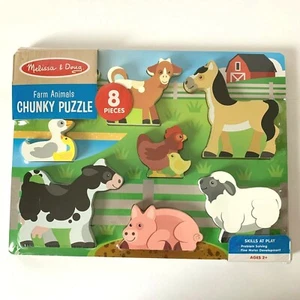 Melissa & Doug Farm Animals CHUNKY PUZZLE 8 pieces ages 2+ - Picture 1 of 2