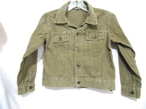 Lands' End Kids Size Small Army Green Corduroy Jean Jacket EUC - Picture 1 of 6