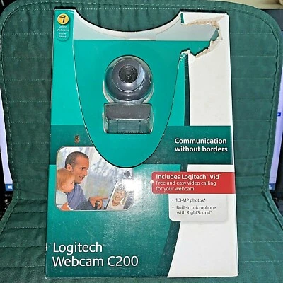 BRAND NEW Logitech Webcam C200 W/ Built In Microphone & Logitech Vid SEALED NIB - Image 1 of 4