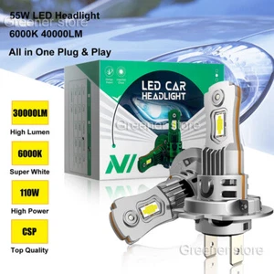 2x 55W Faro LED Coche H4 H7 H8/H9/H11 9005 9006 9012 40000LM Bombilla Lámpara 6000K - Imagen 1 de 17