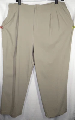 Pantalones plisados para mujer talla 14 beige mezcla seda, bolsillos, Linda Allard Foto 1 de 4