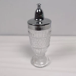Fostoria Leonardo Salz- oder Pfefferstreuer klar Chromdeckel 4 1/2" Höhe ca. 1980-1985 - Bild 1 von 3