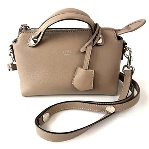 FENDI By the Way Mini Handbag 2Way Gray Strap Charm Rare - Picture 1 of 21