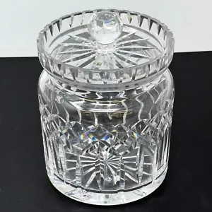 Signed Waterford Cut Crystal Lismore Lidded Cookie Biscuit Barrel Jar 7" Tall - Picture 1 of 10