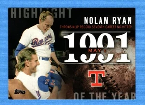 2015 Topps Highlight of the Year #H54 Nolan Ryan Rangers - Imagen 1 de 1