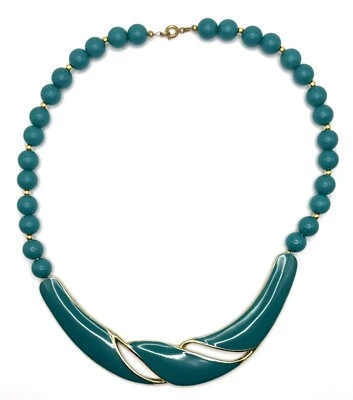 Gargantilla retro esmaltada collar turquesa Foto 1 de 4
