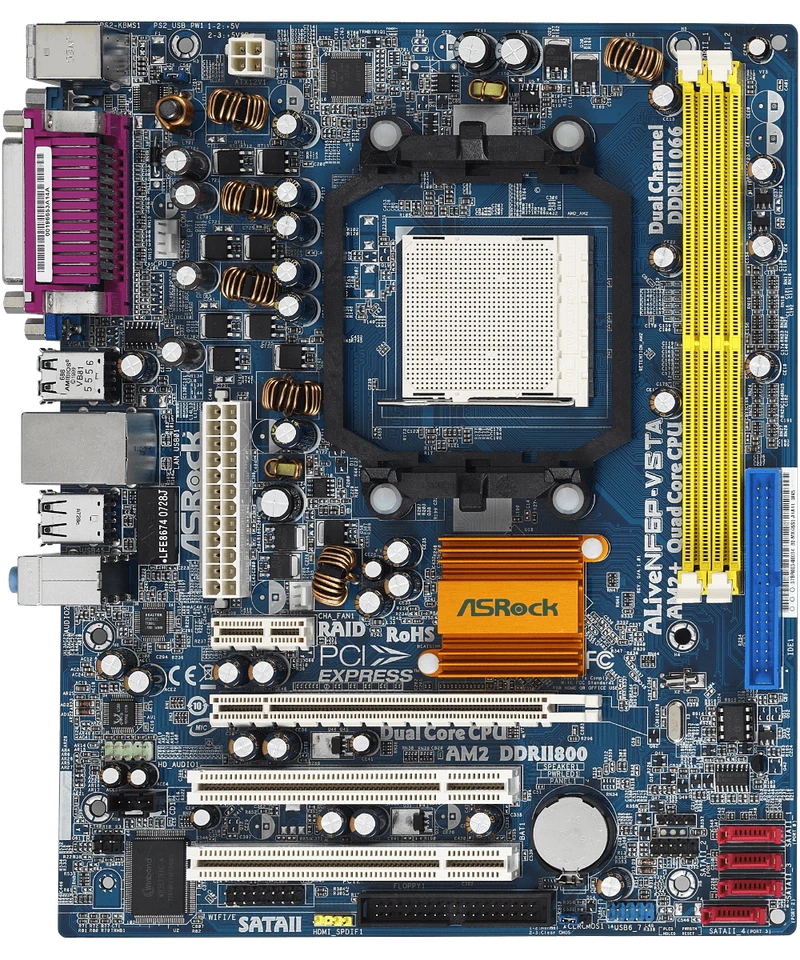 scheda madre mainboard Asrock ALiveNF6P-VSTA socket AMD AM2+ ddr2 - Immagine 1 di 1