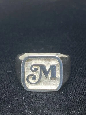 Solid Initial CurWest Font Ring Sterling Silver 925 - Image 1 of 4