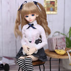 1/4 BJD Doll Full Set SD Girl Ball Jointed Body Puppe Free Eyes Wig Clothes Toy