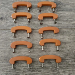 Set of 10 Matching Vintage Art Deco Butterscotch Bakelite Drawer Pulls Handles - Picture 1 of 18