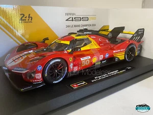BURAGO 1/18 FERRARI 499P 3.0L TURBO V6 #50 WINNER 24H LE MANS 2024 BU16303-50 - Picture 1 of 4