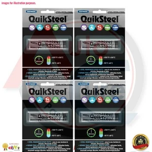 Masilla epoxi de acero QUICKSTEEL - palo de 2 oz x paquete de 4 - Imagen 1 de 1